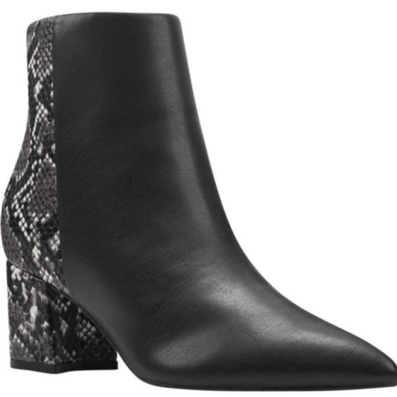 Nine West Snakeskin Print Embossed Ankle Booties - Picture 1 of 10